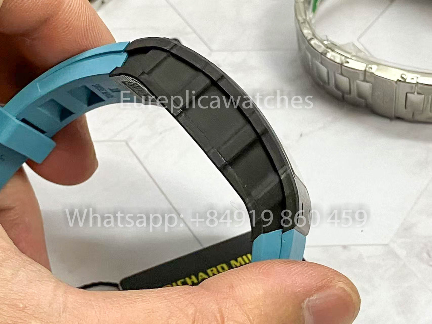 Richard Mille RM035-02 1:1 Best Clone R7 Factory NTPT Carbon Case Blue Strap