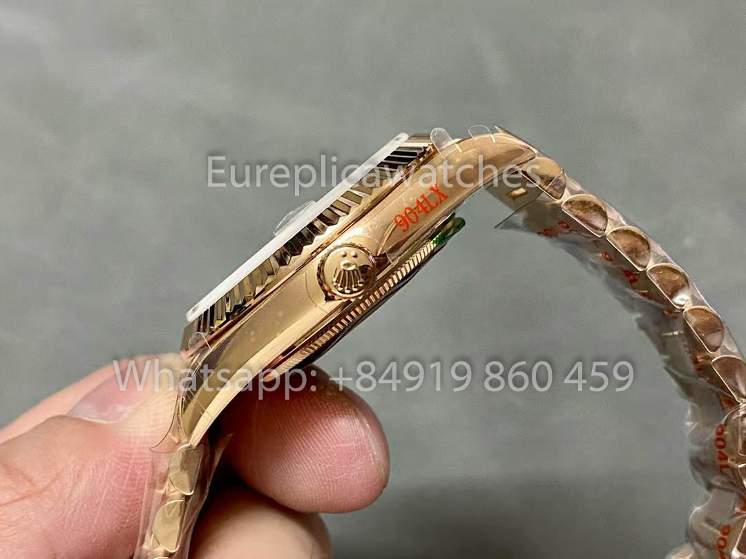 Rolex Day Date 40 228235 Rose Gold Green Dial 1:1 Best Version QF Factory