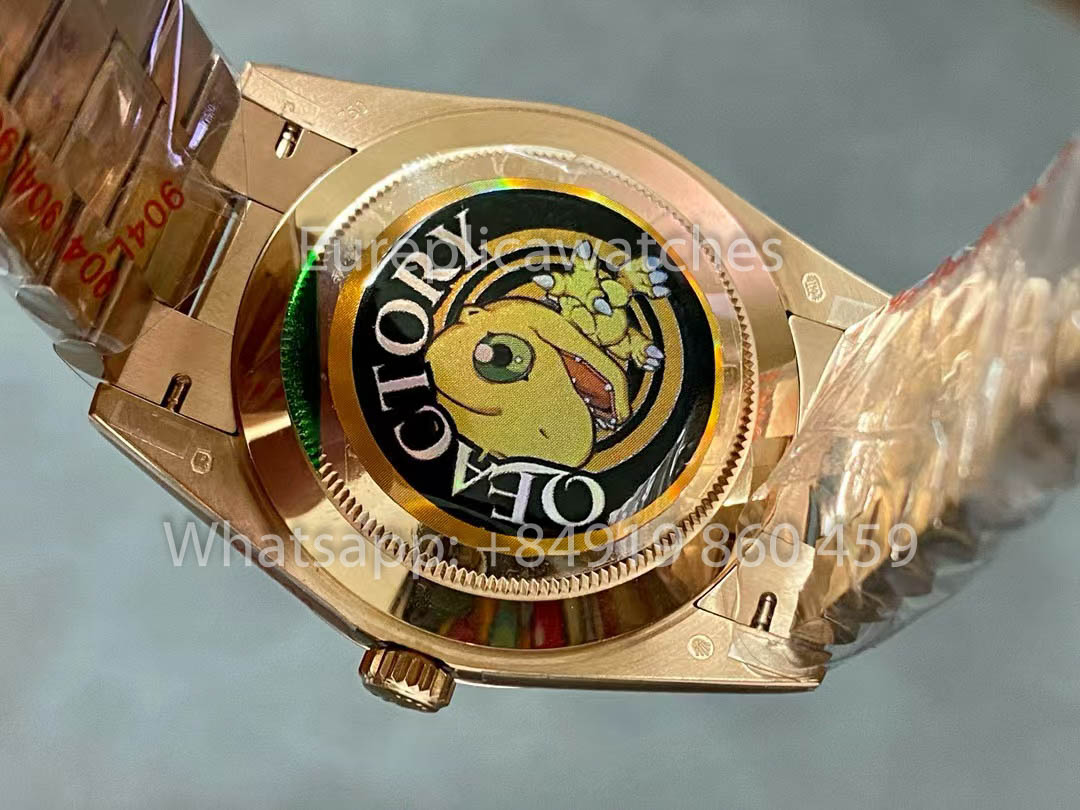 Rolex Day Date 40 228235 Rose Gold Green Dial 1:1 Best Version QF Factory