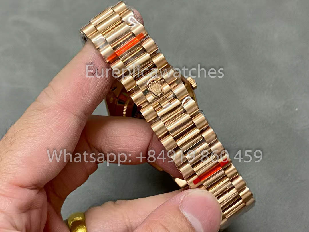 Rolex Day Date 40 228235 Rose Gold Green Dial 1:1 Best Version QF Factory