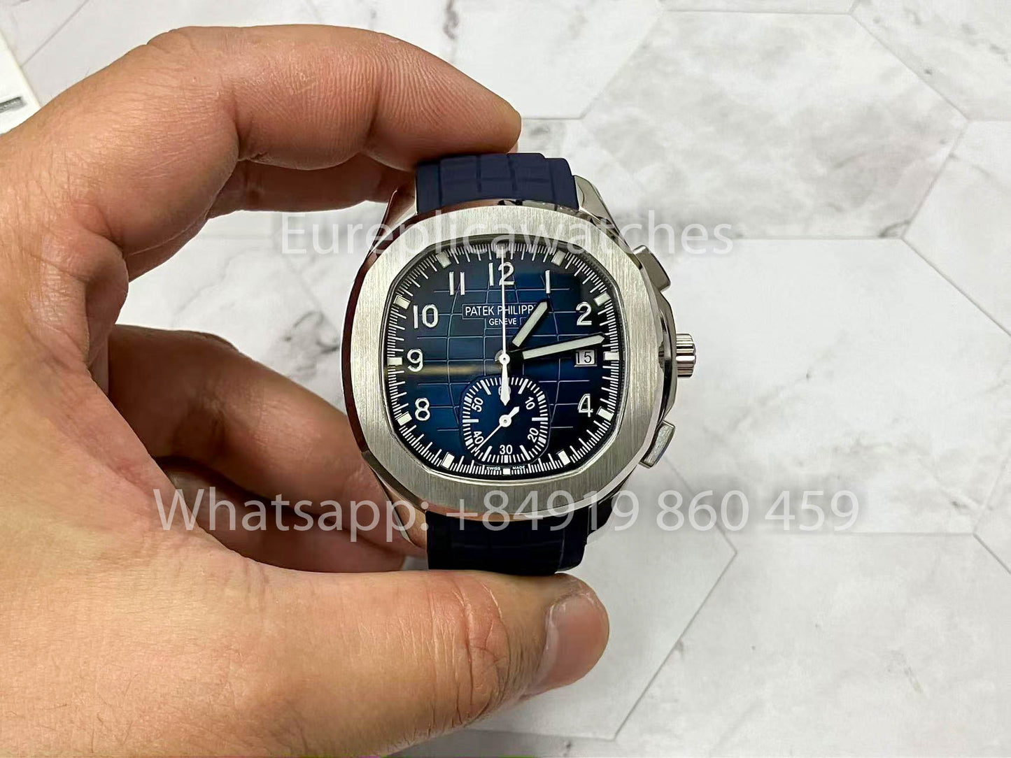 Patek Philippe Aquanaut 5968A-001 Blaues Kautschukarmband 1:1 Beste Version 3K Fabrik