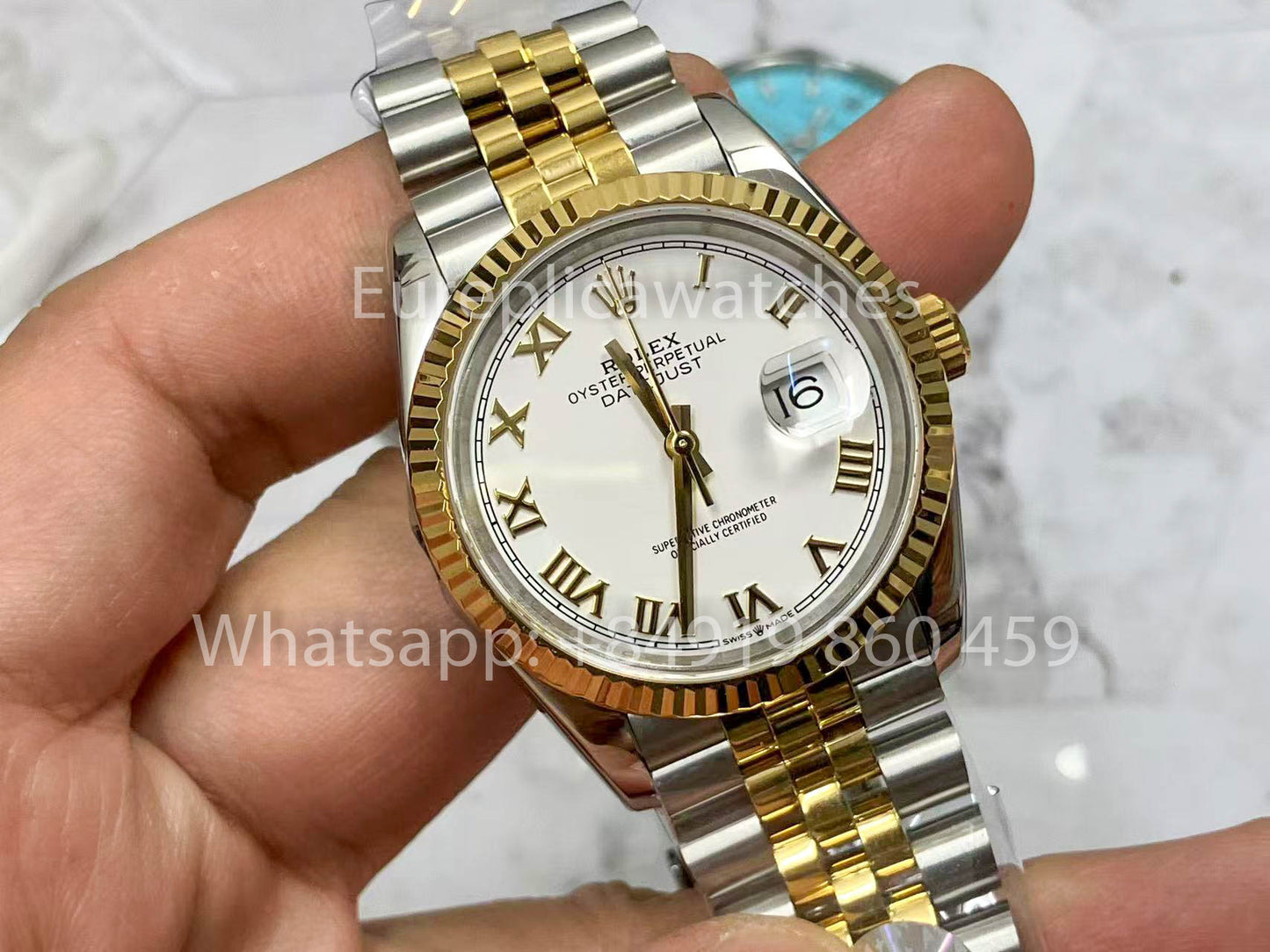 Rolex Datejust M126233-0029 Blanc et Or 1:1 Meilleure Version A+ Factory 36m