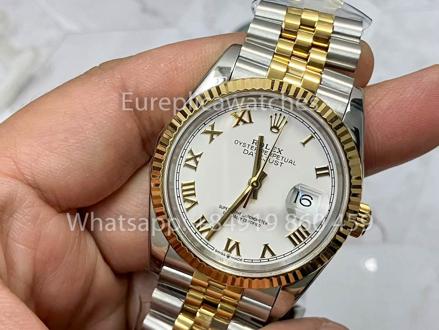 Rolex Datejust M126233-0029 Blanc et Or 1:1 Meilleure Version A+ Factory 36m