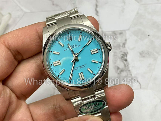 Rolex Oyster Perpetual M124300-0006 41MM 1:1 Best Edition Clean Factory Tiffany Blaues Zifferblatt