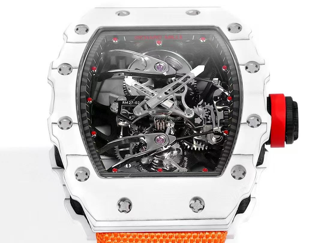 Richard Mille RM27-02 1:1 Best Version RM Factory Skeleton Tourbillon Orange Strap