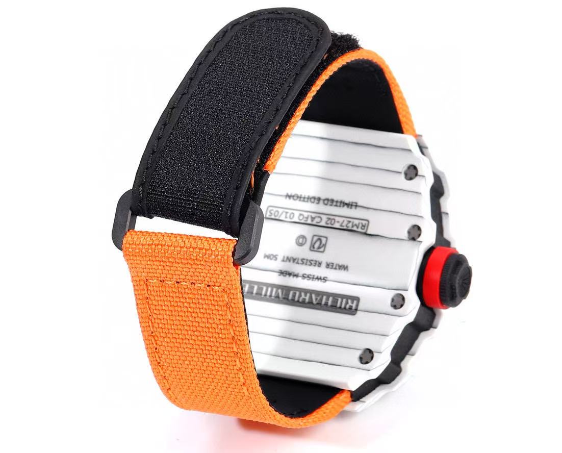 Richard Mille RM27-02 1:1 Best Version RM Factory Skeleton Tourbillon Orange Strap