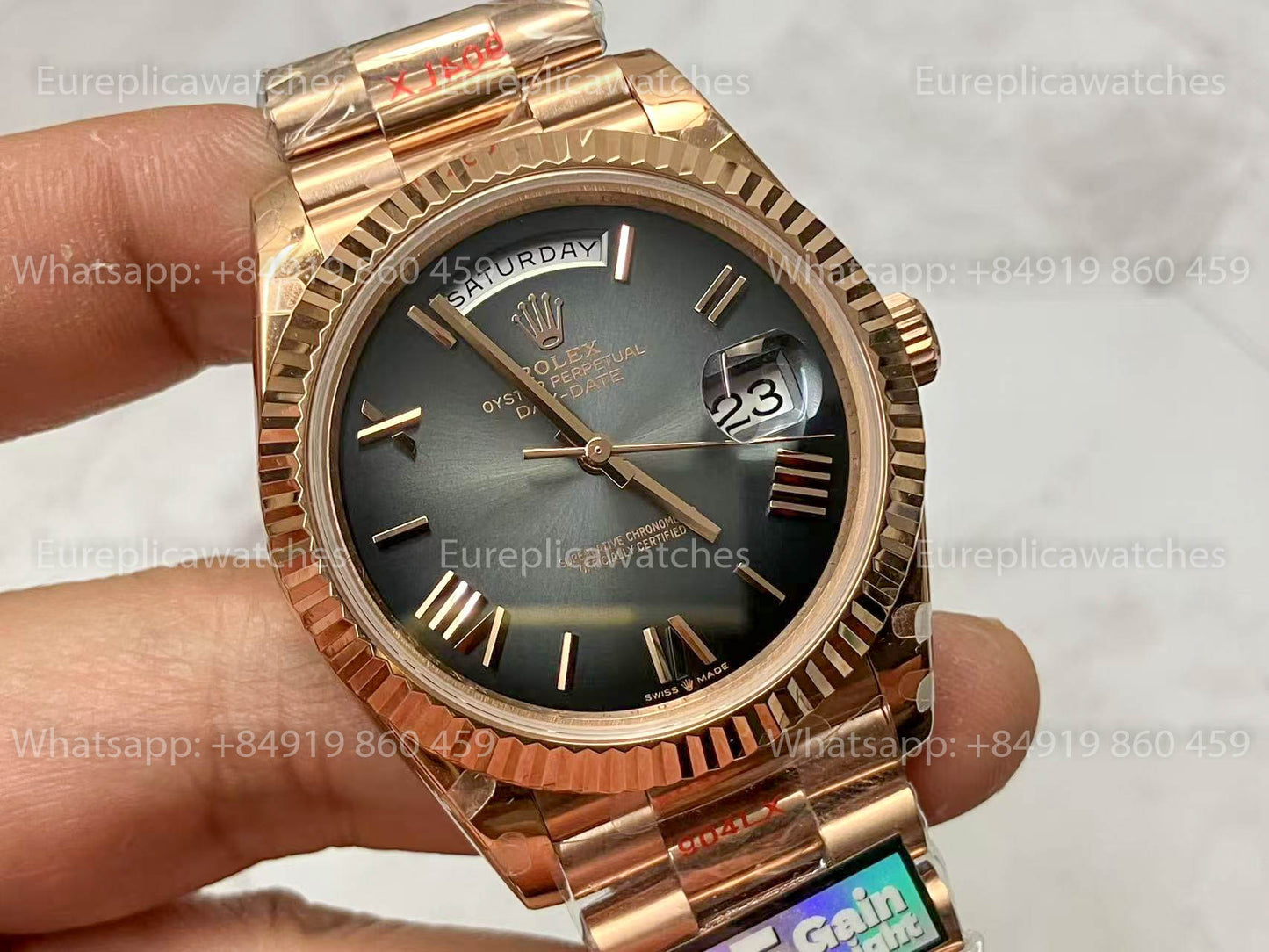 Rolex dévoile la nouvelle Day-Date 40 mm avec cadran ardoise fumée 2024 QF Factory 1:1 Best Edition 