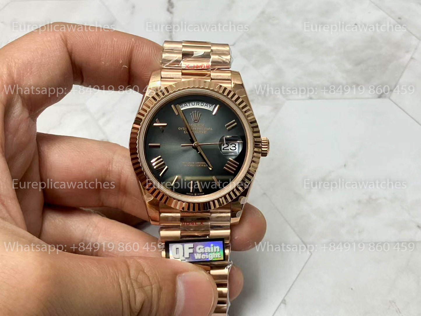 Rolex dévoile la nouvelle Day-Date 40 mm avec cadran ardoise fumée 2024 QF Factory 1:1 Best Edition 