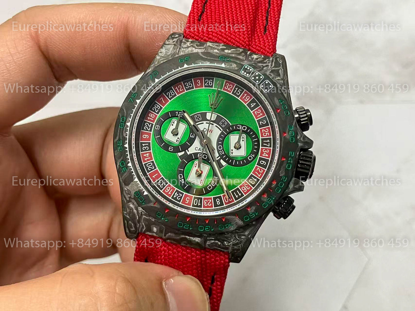 Rolex Daytona Cosmograph Carbon Fiber Diw Custom Version 1:1 Best Edition Noob Factory Grünes Zifferblatt
