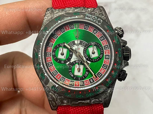 Rolex Daytona Cosmograph Carbon Fiber Diw Custom Version 1:1 Best Edition Noob Factory Green Dial