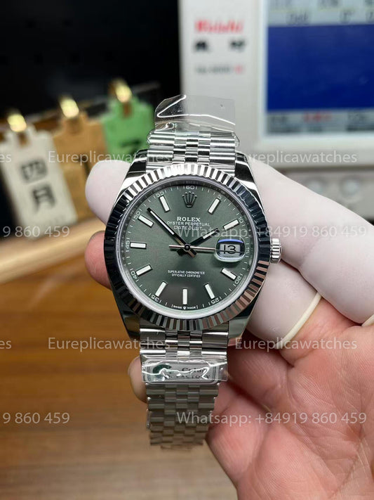 C Plus Factory - Rolex Datejust M126334-0027 41mm Jubilee Strap  Mint Green Dial