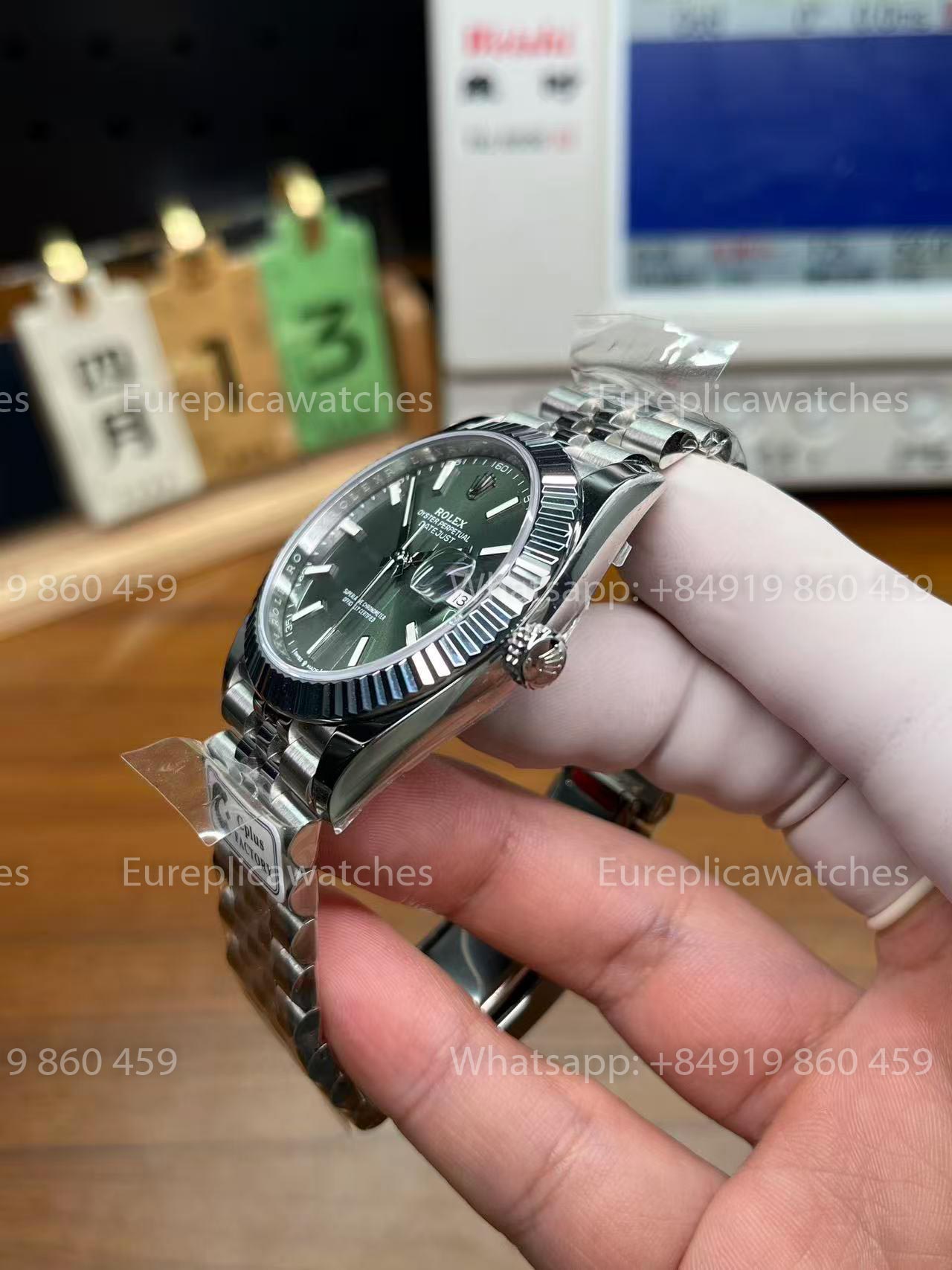 C Plus Factory - Rolex Datejust M126334-0027 41mm Jubilee Strap  Mint Green Dial