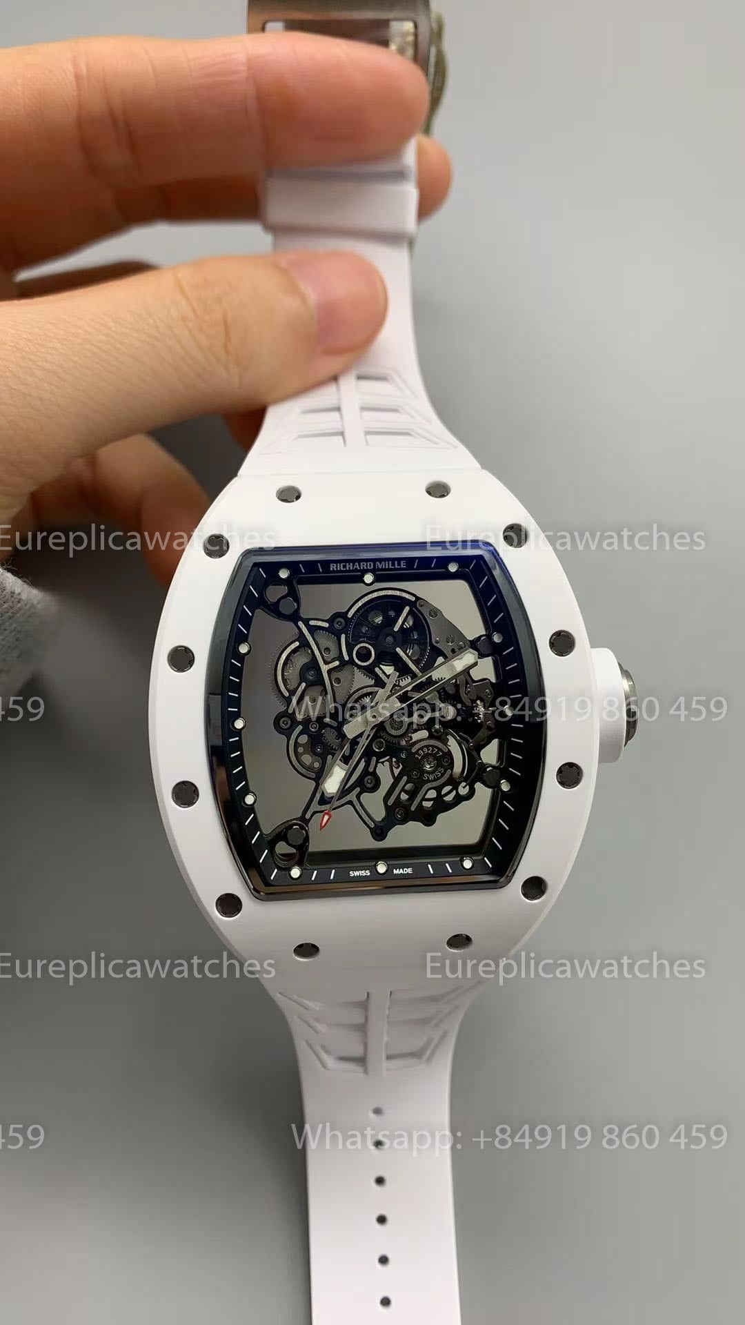 UMI RICHARD MILLE RM055 White Ceramic Case 1:1 High-Grade Custom Edition