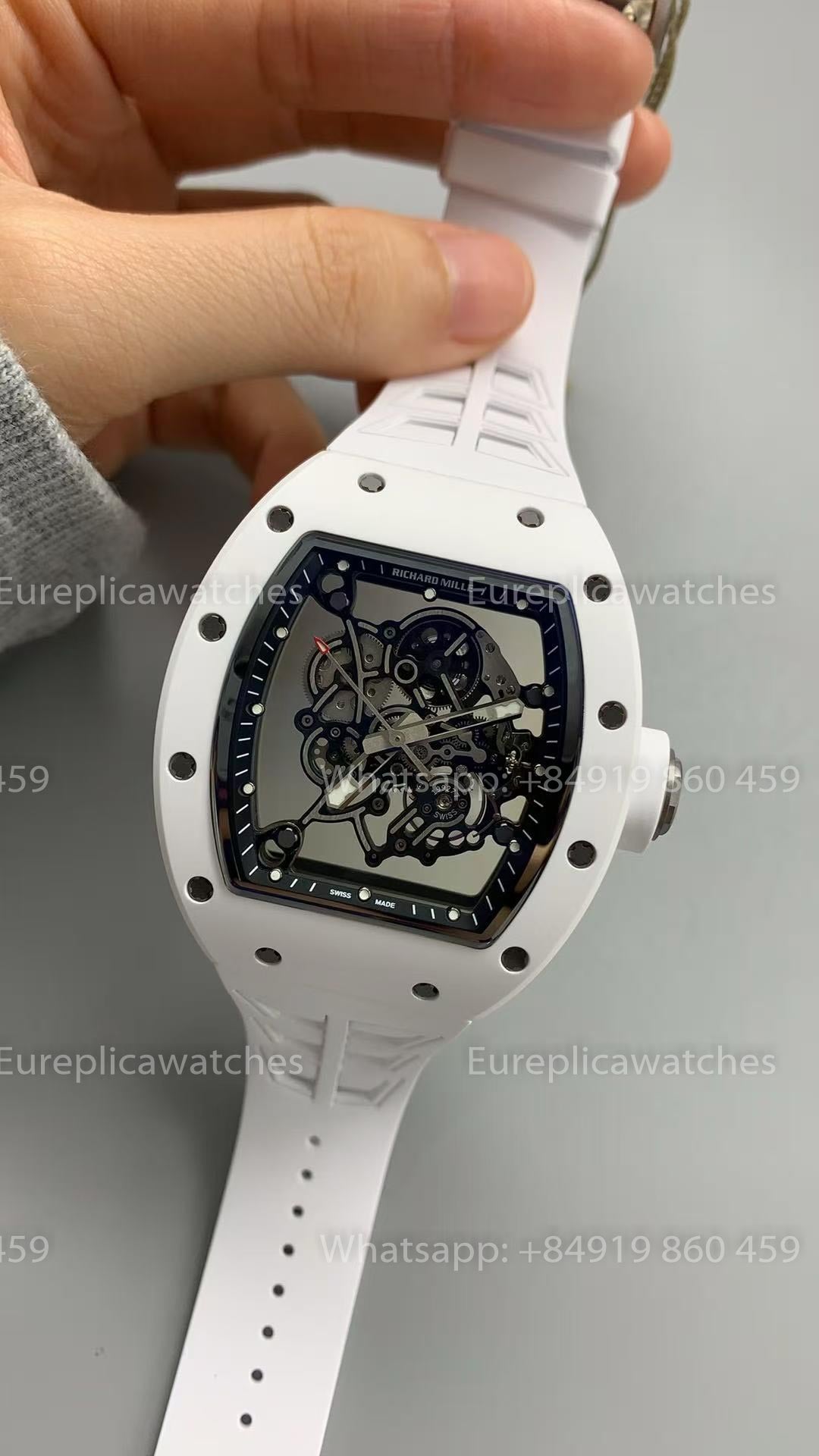 UMI RICHARD MILLE RM055 White Ceramic Case 1:1 High-Grade Custom Edition