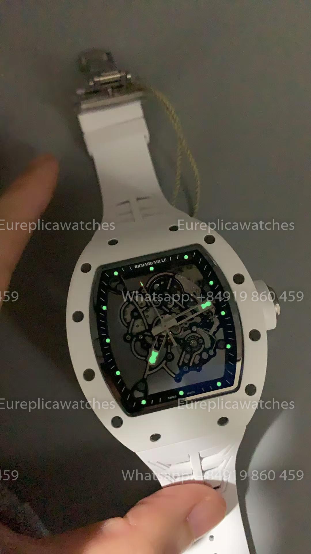 UMI RICHARD MILLE RM055 White Ceramic Case 1:1 High-Grade Custom Edition