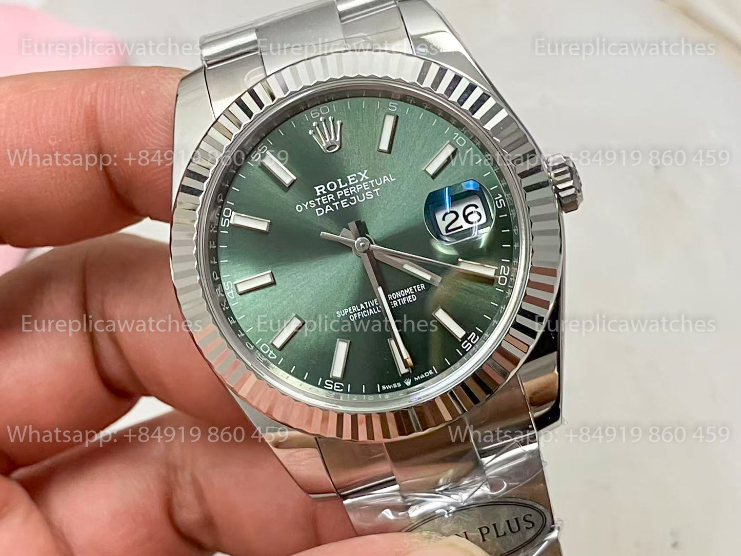 C Plus Factory - Rolex Datejust M126334-0028 41mm Oyster Strap  Mint Green Dial
