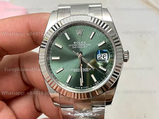 C Plus Factory - Rolex Datejust M126334-0028 41mm Oyster Strap  Mint Green Dial