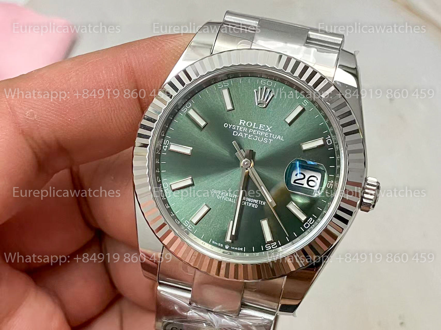C Plus Factory - Rolex Datejust M126334-0028 41mm Oyster Strap  Mint Green Dial