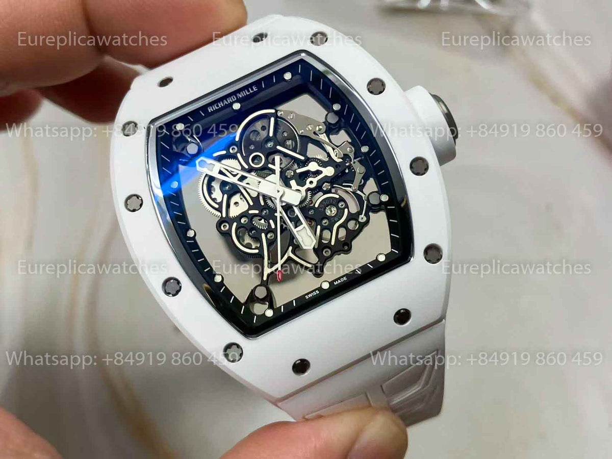 UMI RICHARD MILLE RM055 White Ceramic Case 1:1 High-Grade Custom Edition Grey Dial