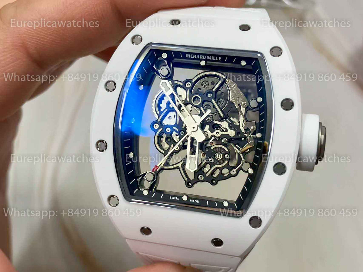 UMI RICHARD MILLE RM055 White Ceramic Case 1:1 High-Grade Custom Edition Grey Dial