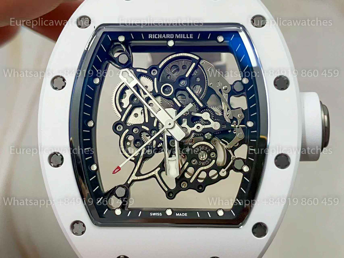 UMI RICHARD MILLE RM055 White Ceramic Case 1:1 High-Grade Custom Edition Grey Dial