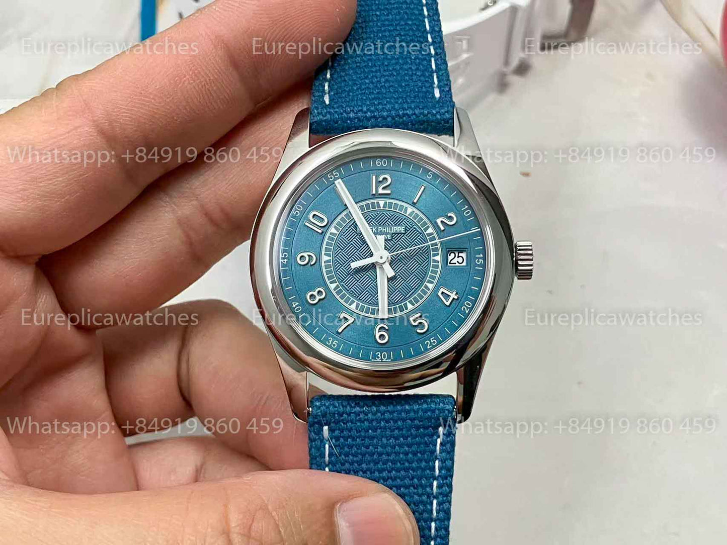 3K Factory - Patek Philippe Calatrava 6007A-001 blue dial fabric Strap