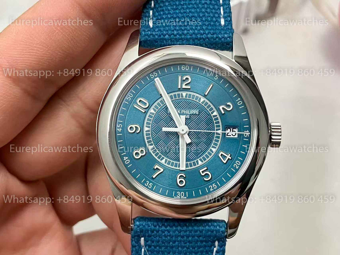 3K Factory - Patek Philippe Calatrava 6007A-001 blue dial fabric Strap