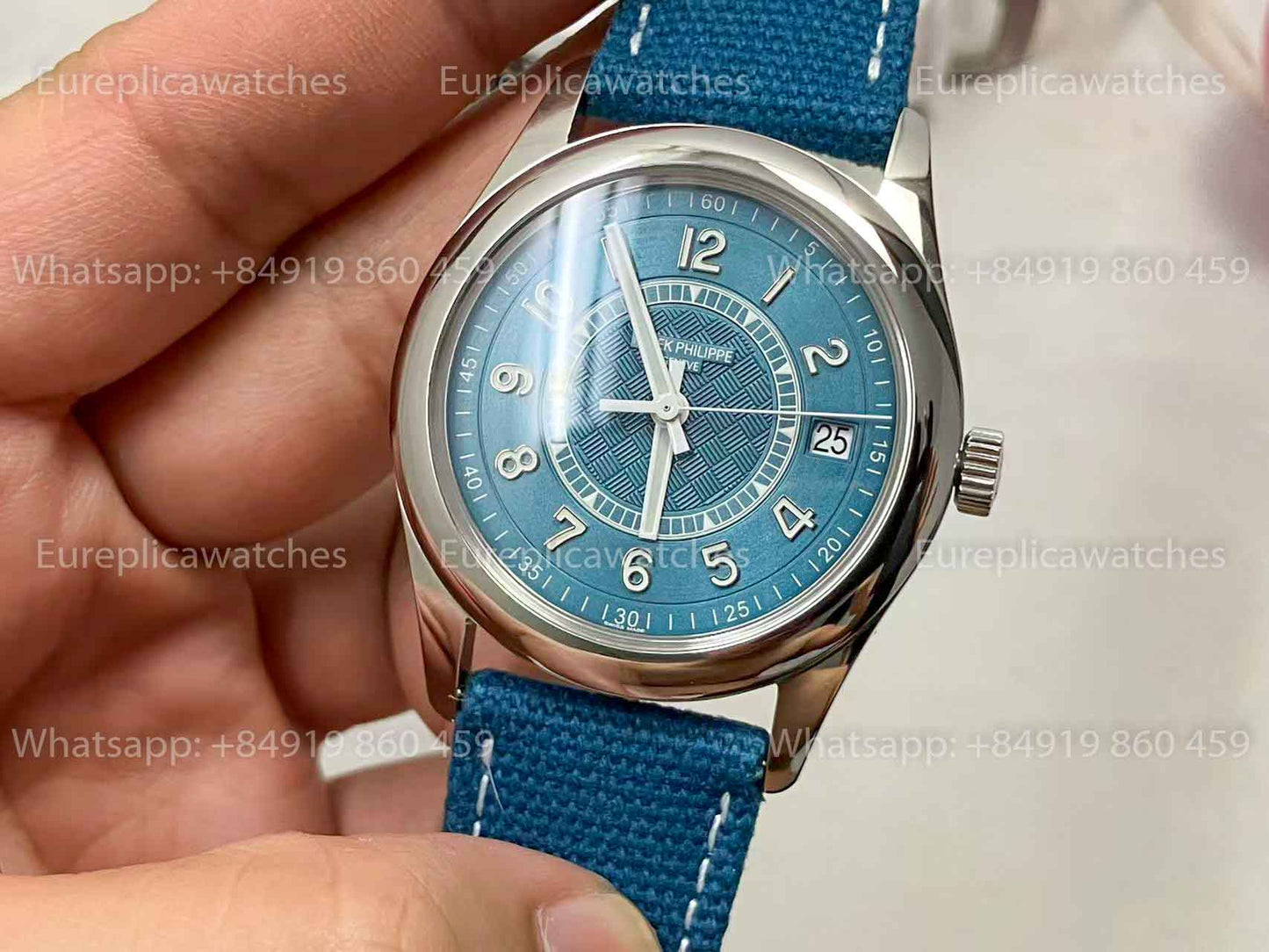 3K Factory - Patek Philippe Calatrava 6007A-001 blue dial fabric Strap