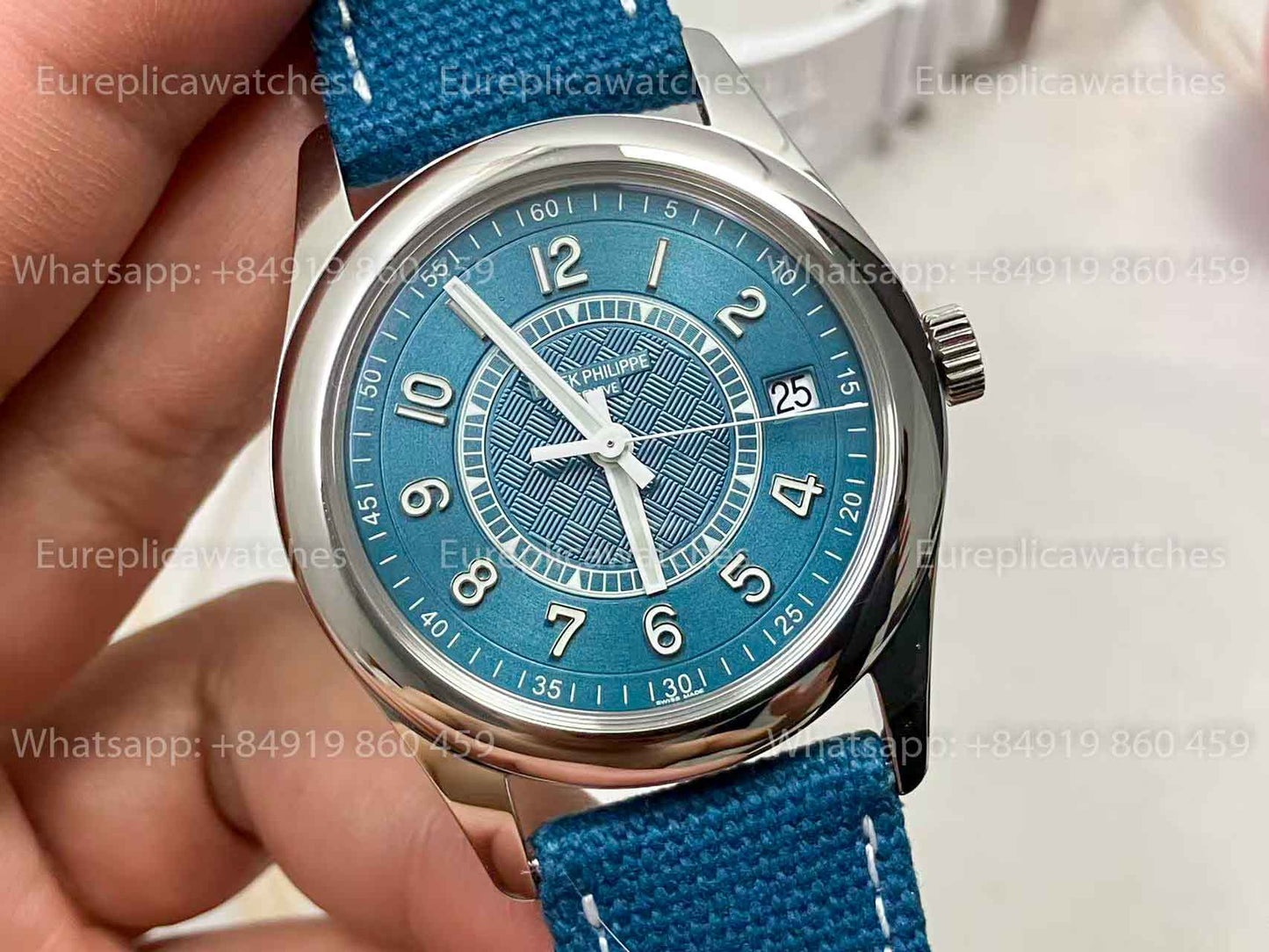 3K Factory - Patek Philippe Calatrava 6007A-001 blue dial fabric Strap