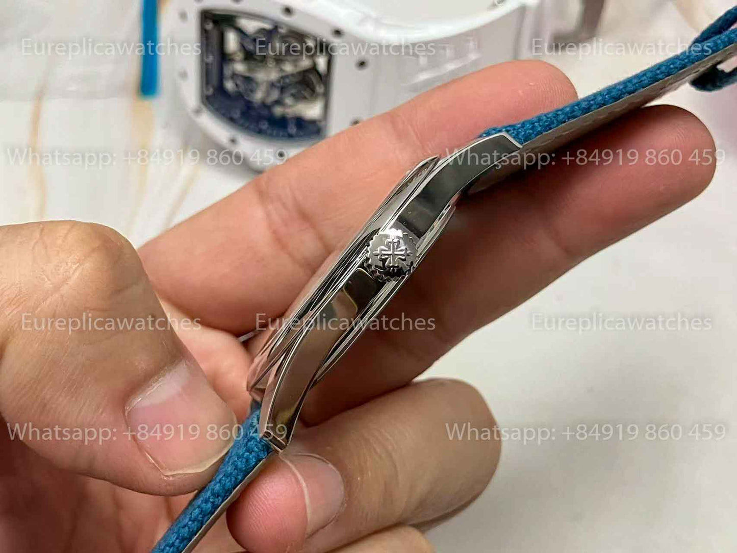 3K Factory - Patek Philippe Calatrava 6007A-001 blue dial fabric Strap