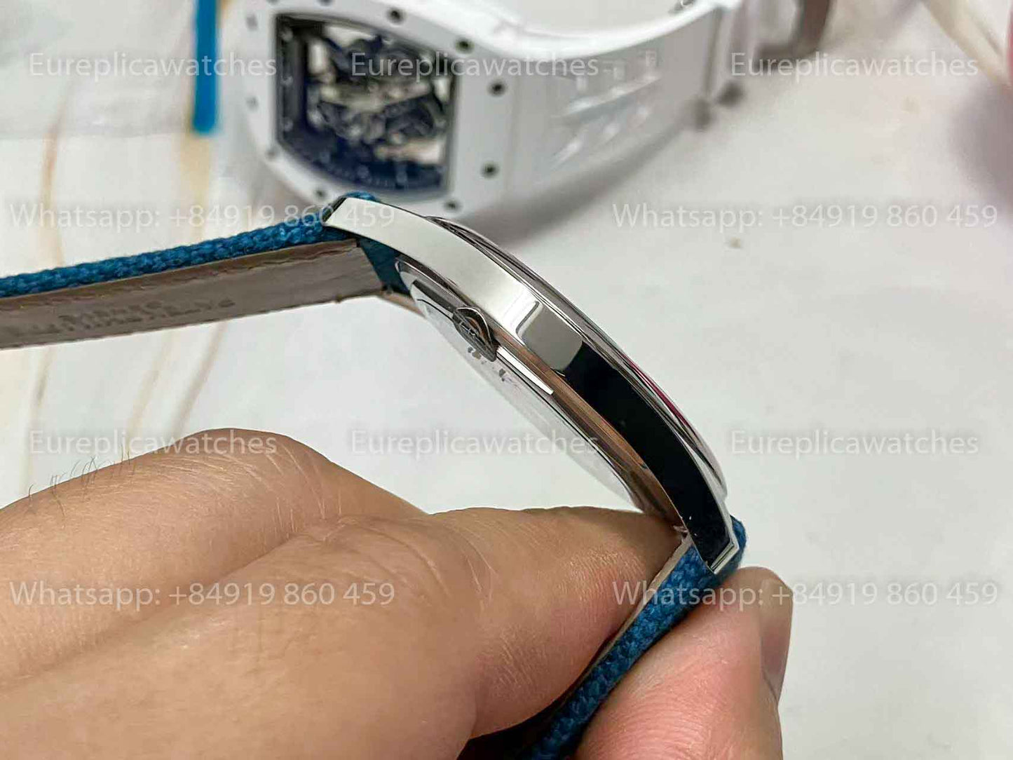 3K Factory - Patek Philippe Calatrava 6007A-001 blue dial fabric Strap