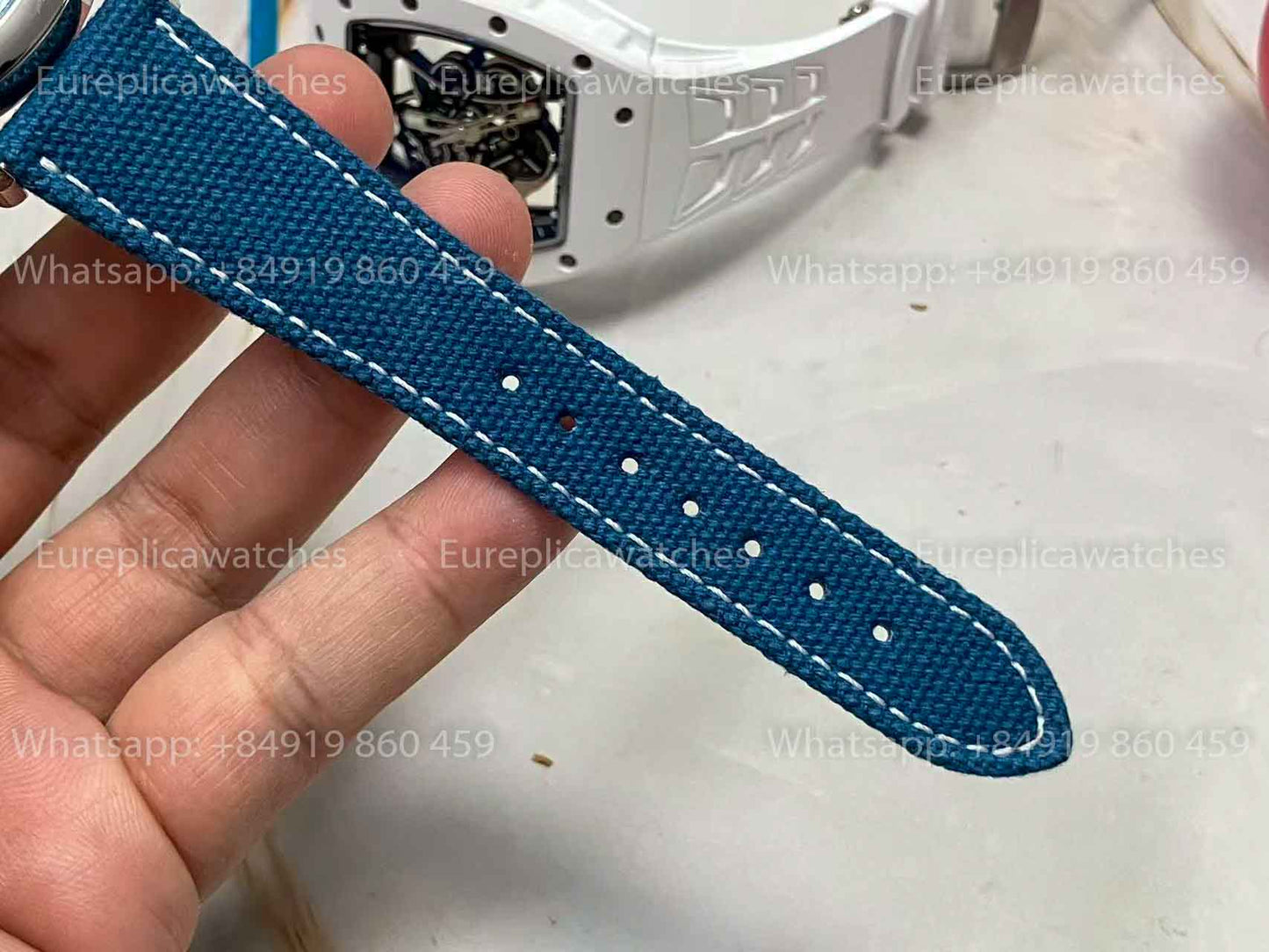 3K Factory - Patek Philippe Calatrava 6007A-001 blue dial fabric Strap