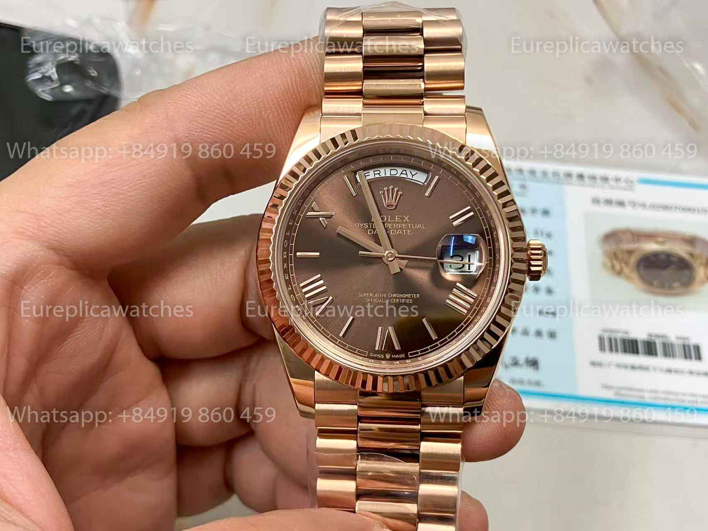 CBD Custom - Rolex Day Date President Automatic 228235 18k rose gold filled 210 gram