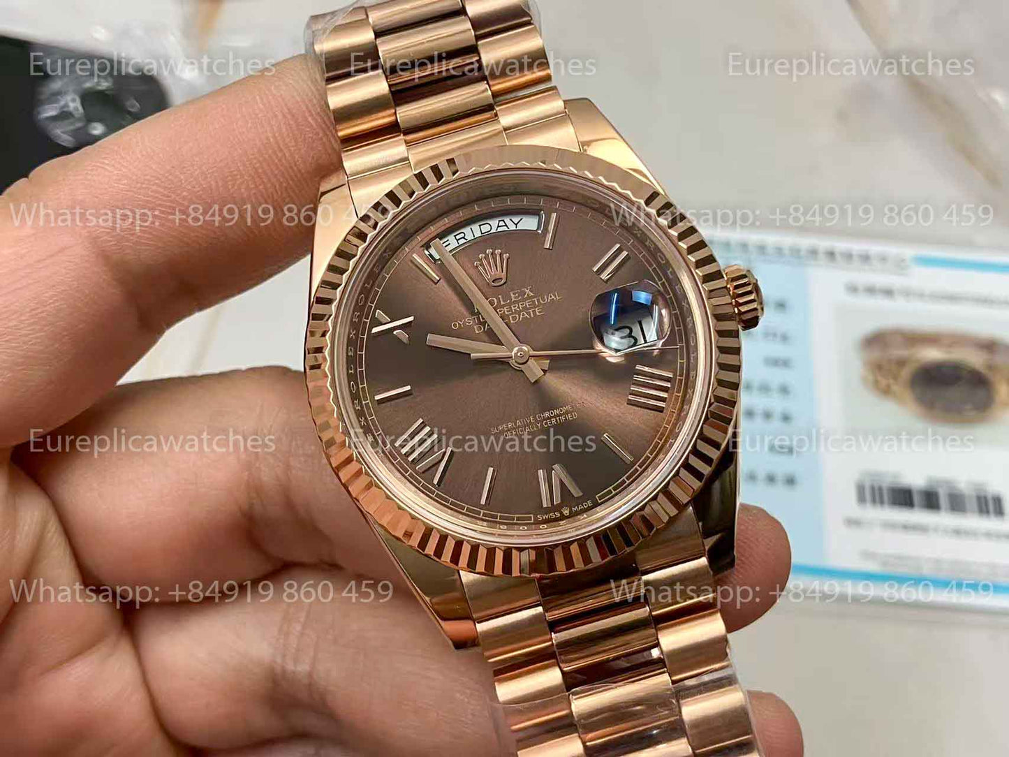 CBD Custom - Rolex Day Date President Automatic 228235 18k rose gold filled 210 gram