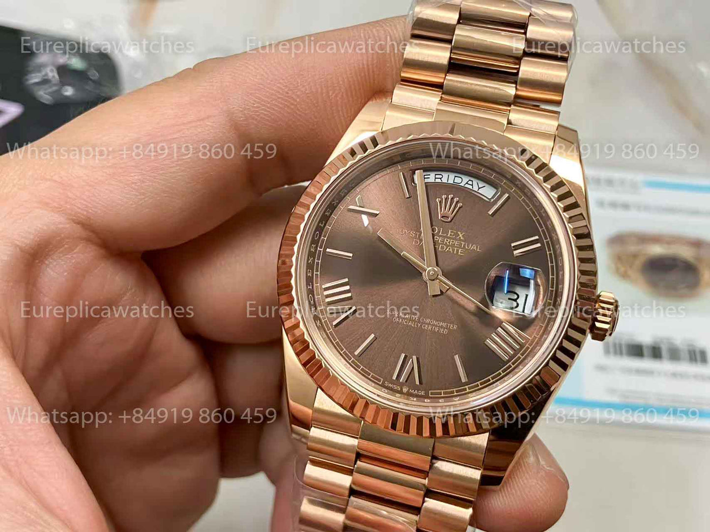 CBD Custom - Rolex Day Date President Automatic 228235 18k rose gold filled 210 gram