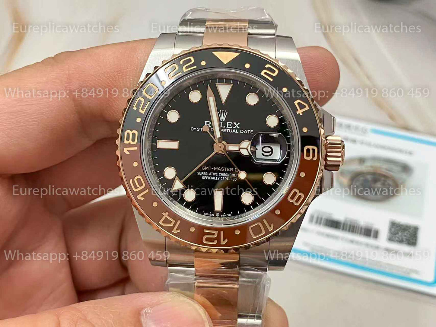 Rolex GMT-Master II Root Beer Men's Watch 126711CHNR-0002 Rose gold Wrapped