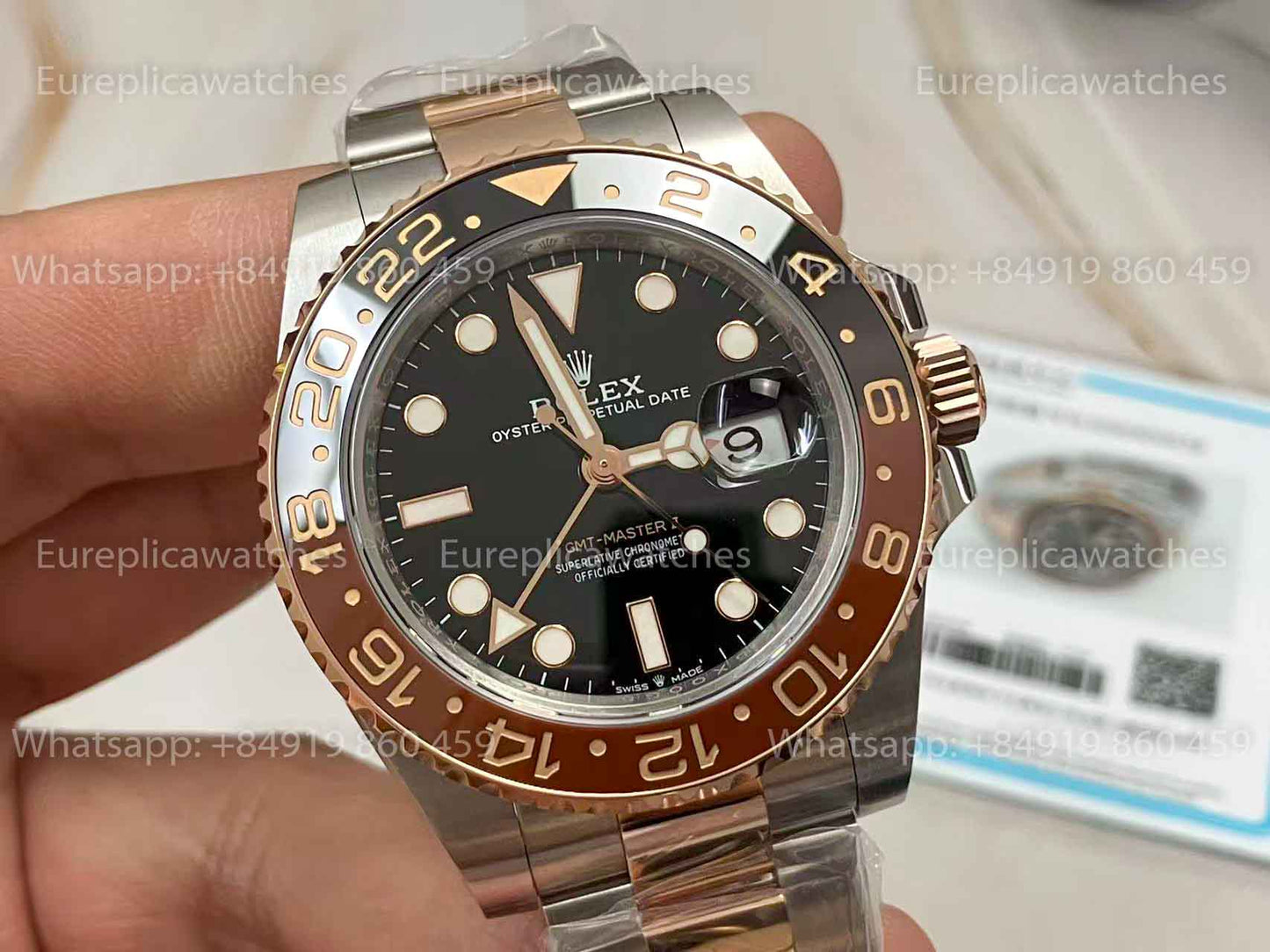 Rolex GMT-Master II Root Beer Men's Watch 126711CHNR-0002 Rose gold Wrapped