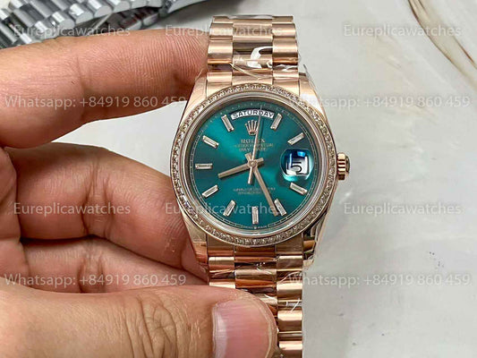 Rolex Day Date m128395tbr-0032 Rose Gold 1:1 Best Clone 8+ Factory Counterweight Version