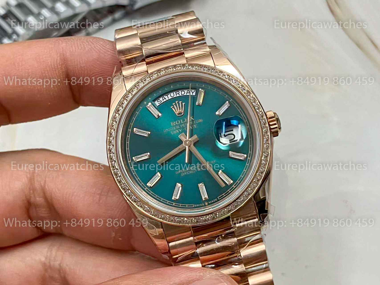 Rolex Day Date m128395tbr-0032 Rose Gold 1:1 Best Clone 8+ Factory Counterweight Version