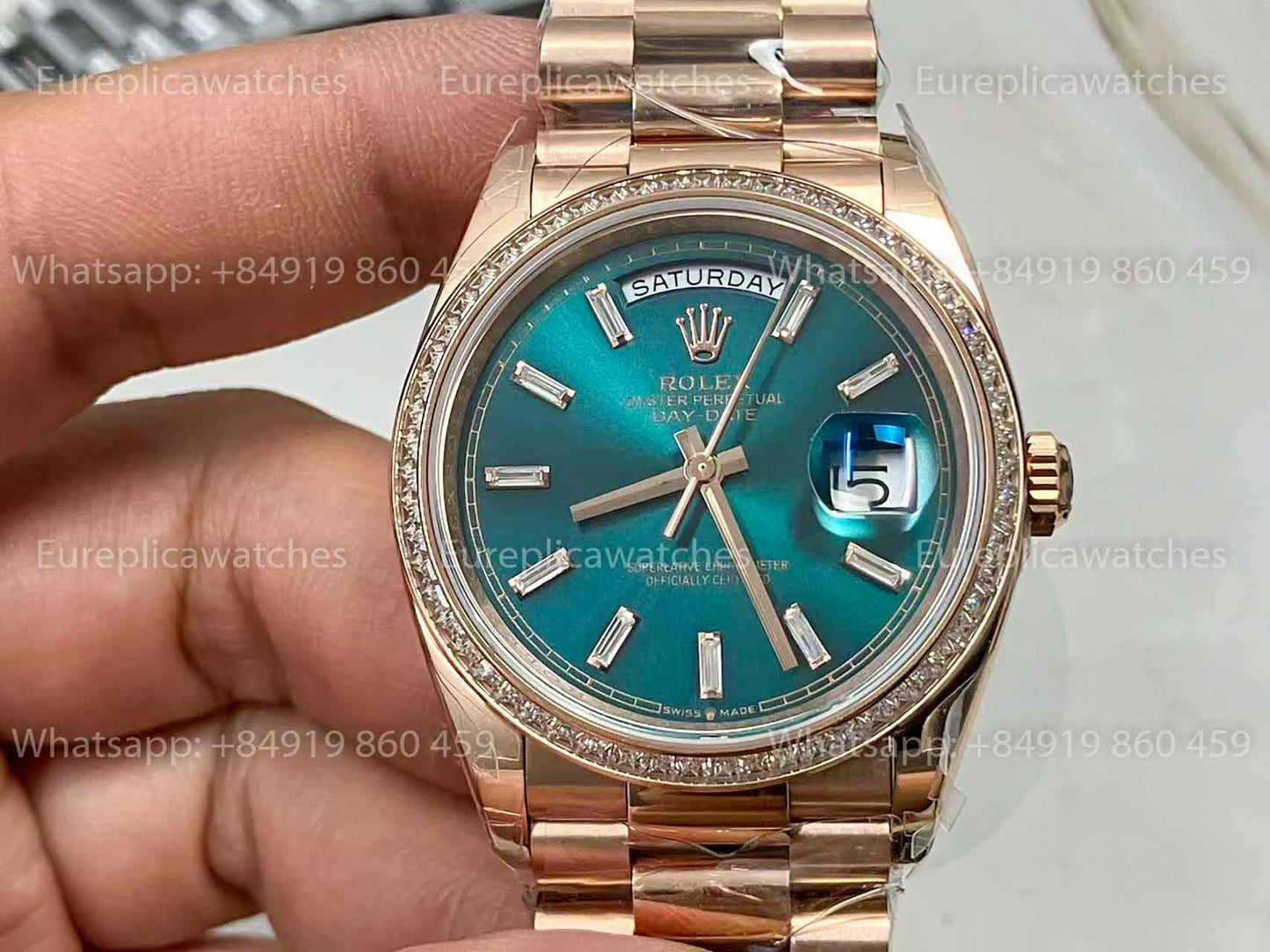 Rolex Day Date m128395tbr-0032 Rose Gold 1:1 Best Clone 8+ Factory Counterweight Version