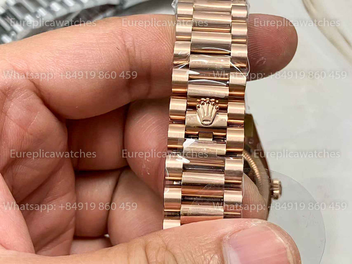 Rolex Day Date m128395tbr-0032 Rose Gold 1:1 Best Clone 8+ Factory Counterweight Version