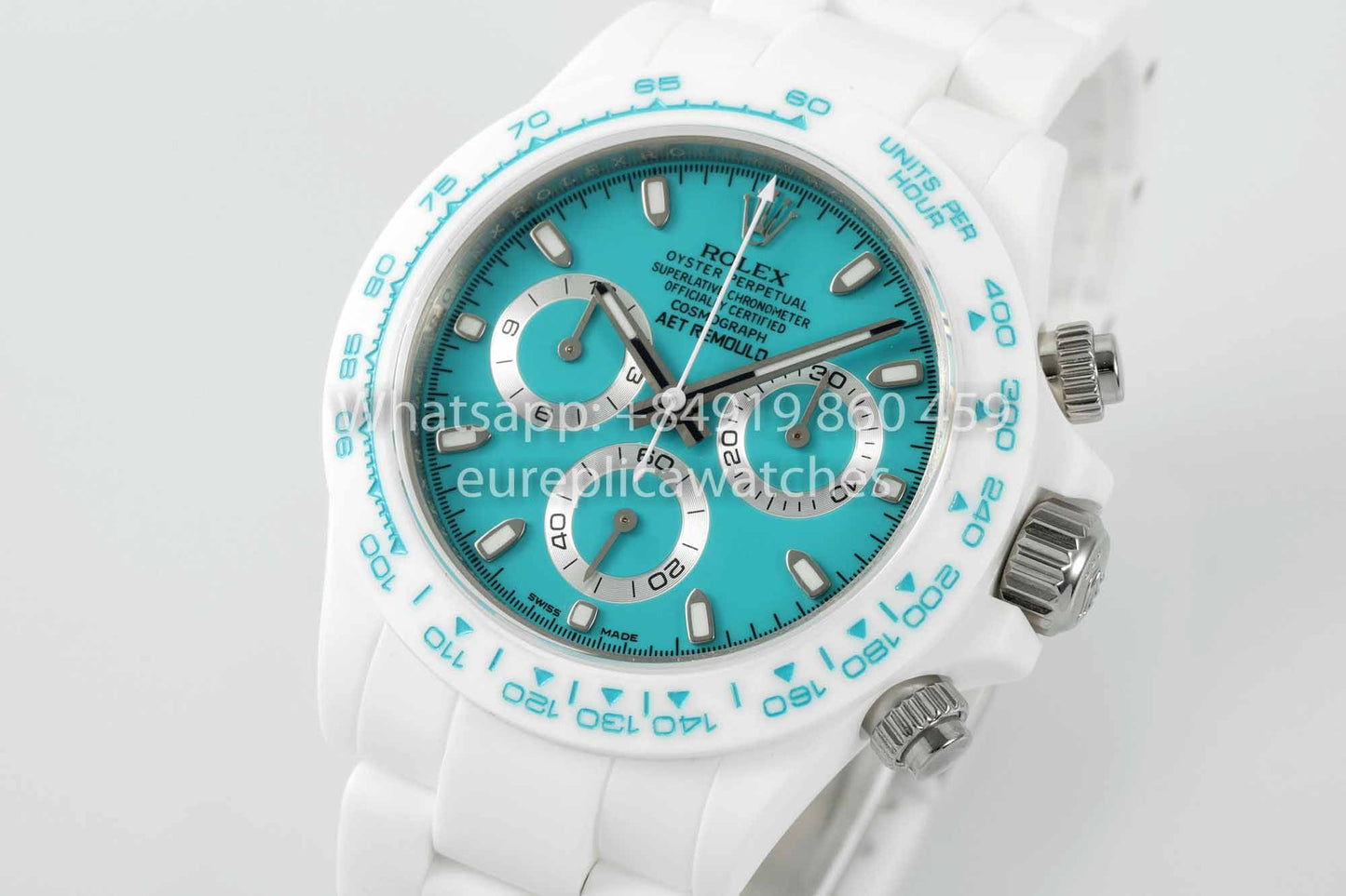 AET REMOULD Custom Rolex Daytona Weißes Keramikgehäuse Blaues Zifferblatt 1:1 Bester Klon N6F Fabrik