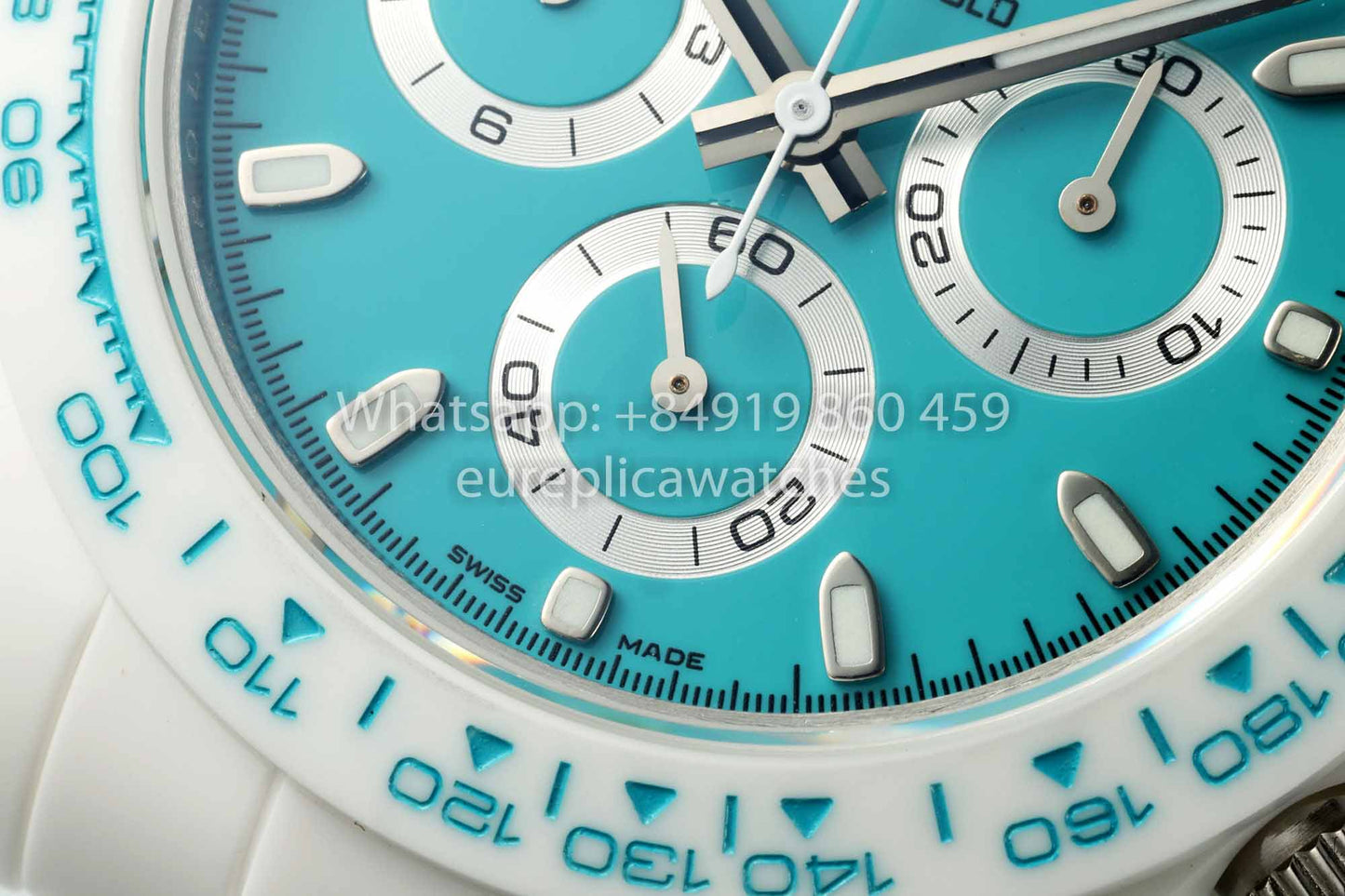 AET REMOULD Custom Rolex Daytona Weißes Keramikgehäuse Blaues Zifferblatt 1:1 Bester Klon N6F Fabrik