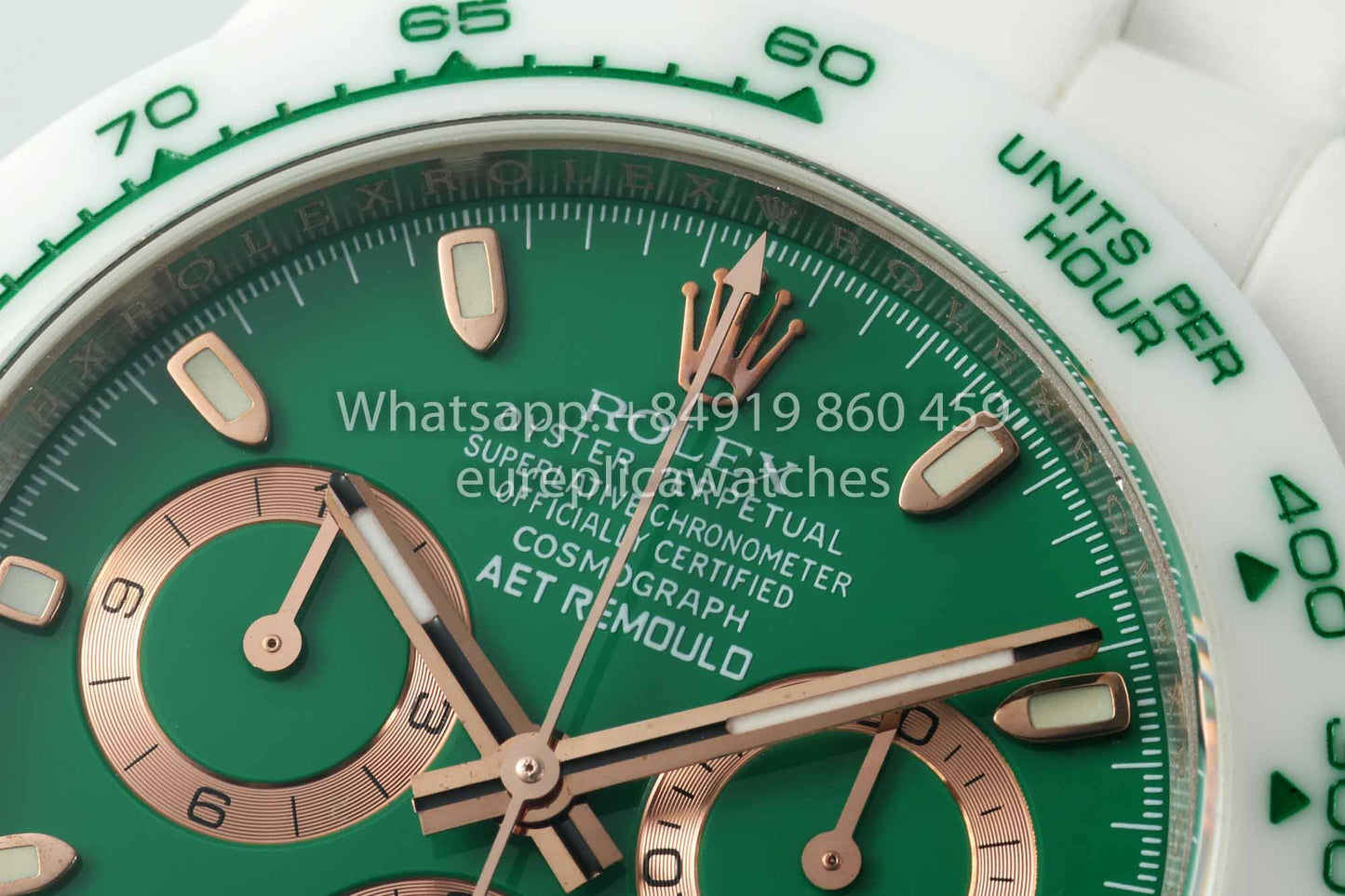 AET REMOULD Custom Rolex Daytona Weißes Keramikgehäuse Grünes Zifferblatt 1:1 Bester Klon N6F Fabrik