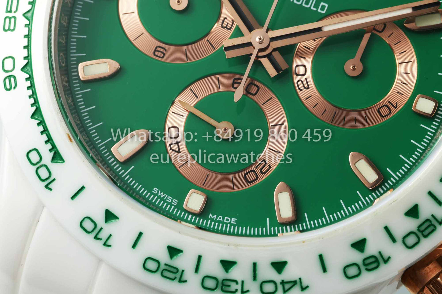AET REMOULD Custom Rolex Daytona Weißes Keramikgehäuse Grünes Zifferblatt 1:1 Bester Klon N6F Fabrik