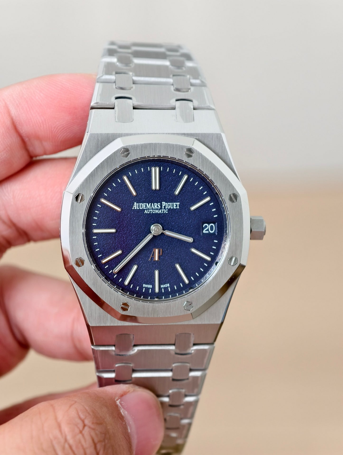 Audemars Piguet Royal Oak 16202ST New Blue Grain Pattern Dial 1:1 Best Version ZF Factory