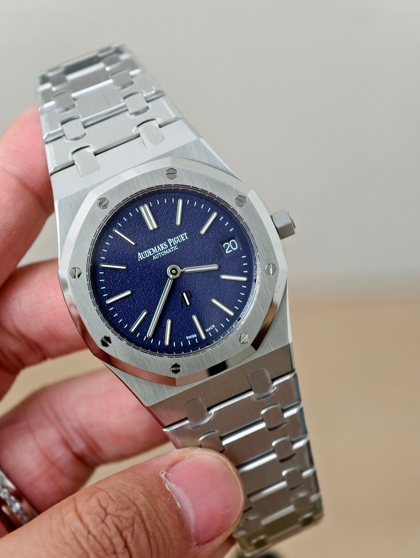Audemars Piguet Royal Oak 16202ST New Blue Grain Pattern Dial 1:1 Best Version ZF Factory