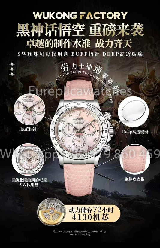 Rolex Cosmograph Daytona 116519 Sonderanfertigung von Wukong Factory mit rosa Armband