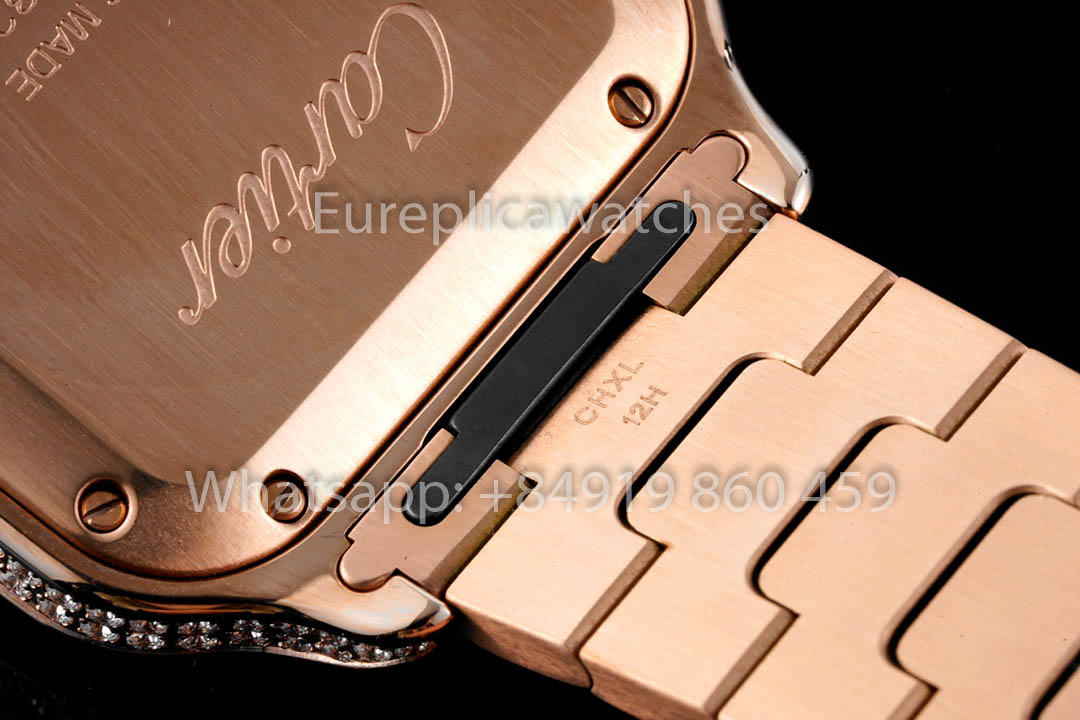 Cartier Santos De Cartier WJSA0009 Uhr 1:1 Bester Klon 35,1 mm BV Fabrik Roségold