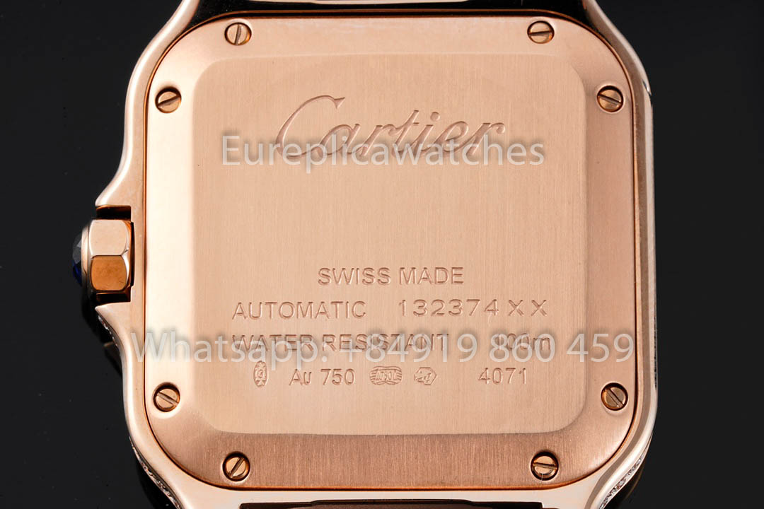 Cartier Santos De Cartier WJSA0009 Uhr 1:1 Bester Klon 35,1 mm BV Fabrik Roségold